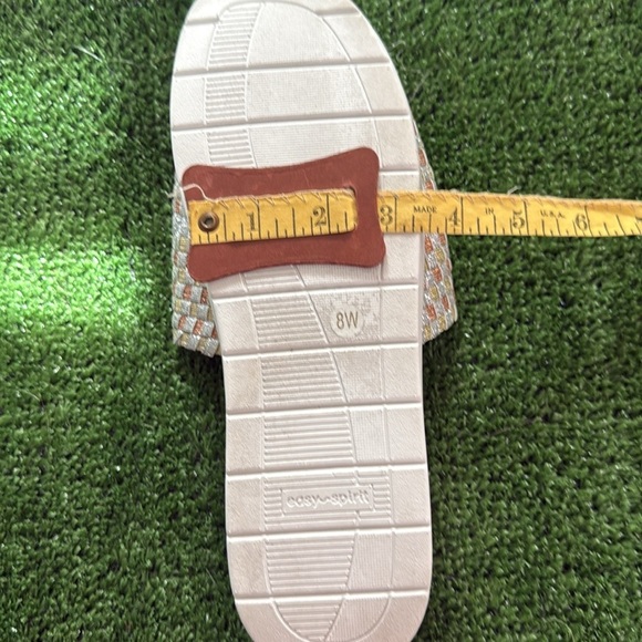 Easy Spirit Women's Slide Sandals - Woven Silver,Gold, and Bronze Size 8W - Picture 8 of 10